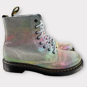 DR MARTENS 1460 Pascal Rainbow Boots Kids 3 Y Leather Ankle Youth‎ Shoes Lace Up